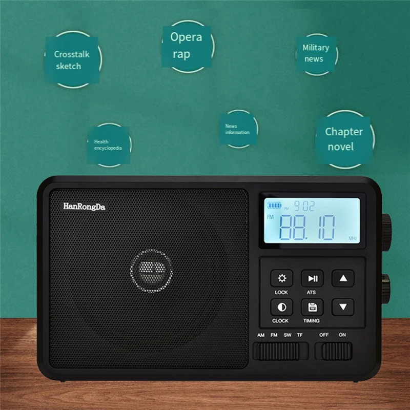 Отличное радио Hanrongda HRD-206, интернет-радио, портативный FM/AM/SW-приемник, FM AM SW, портативное радио, динамик для записи батареи, ЕС