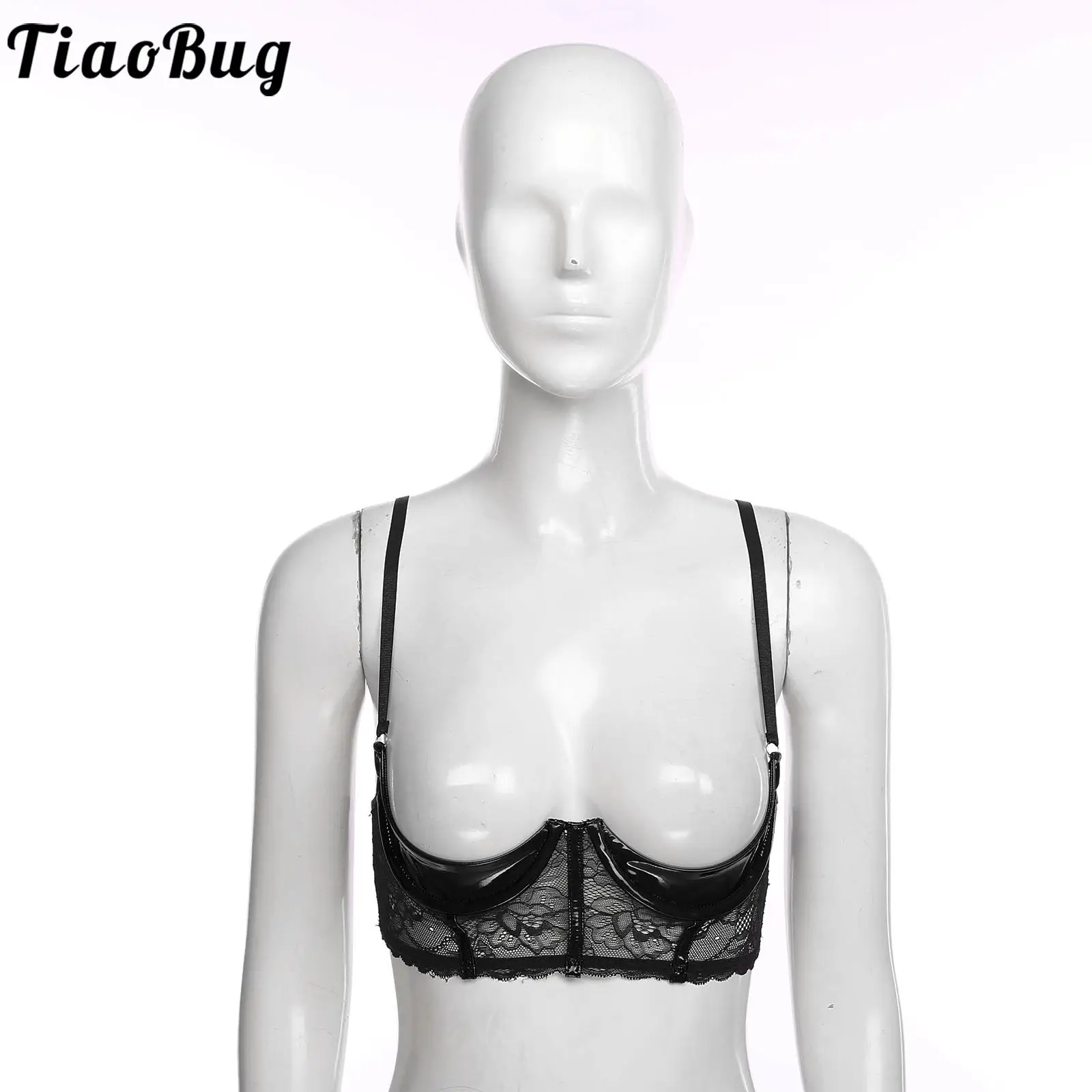 Exotic Womens Push Up Open Cup Underwired Bra Tops Adjustable Shoulder Straps Floral Lace Brassiere Lingerie Sissy Underwear