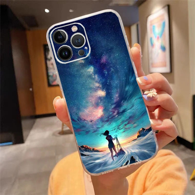 

Phone Case For iphone 17 Pro Max 17 Air 16 15 14 13 Pro Max 15 16 Pro 15Plus Moon Star sky Night