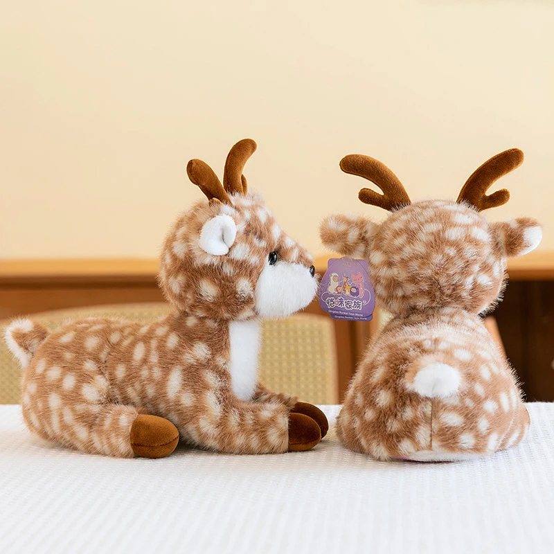 Cute Simulation Sika Deer Plush Toys Christmas Deer Toy Stuffed Animal Dolls Toys Soft Plush Pillow Home Decoration Xmas Gifs