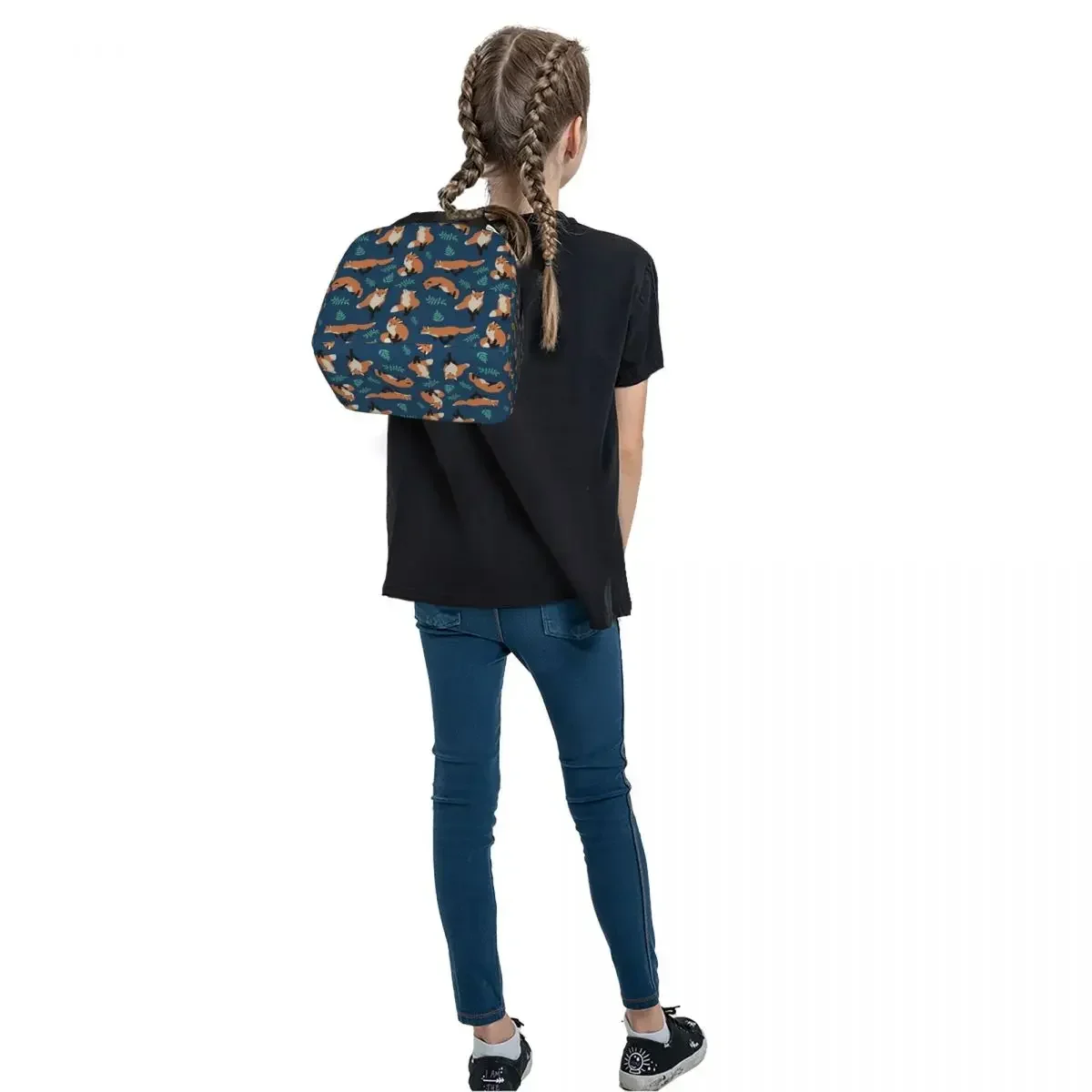 Bolsas de almuerzo con aislamiento de estilo Fox para mujer, bolsas de Picnic portátiles, fiambrera térmica, bolso de mano para el trabajo, escuela para niños