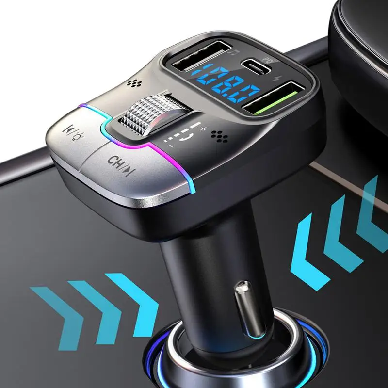 

FM Transmitter For Car Fast Charge Wireless Car Adapter Wireless FM Transmitter Radio Receiver Hands-Free MP3 Player Support