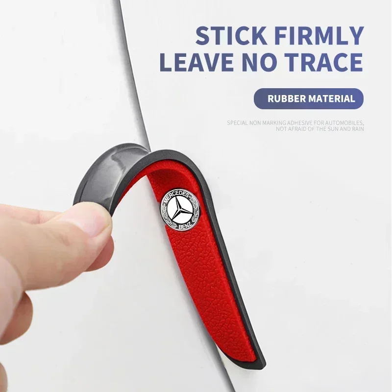 4 قطعة/المجموعة المطاط الوفير قطاع باب السيارة المضادة للتصادم شعار ملصق لمرسيدس بنز AMG A B C E S الفئة GLA GLC CLA GLK GLE #5