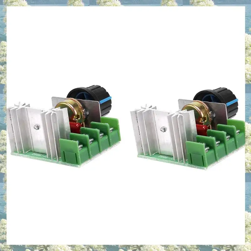2 pces controlador de velocidade para motor ac ac ac 220v 2000w tiristor controle de velocidade do motor controlador de potência ajustável