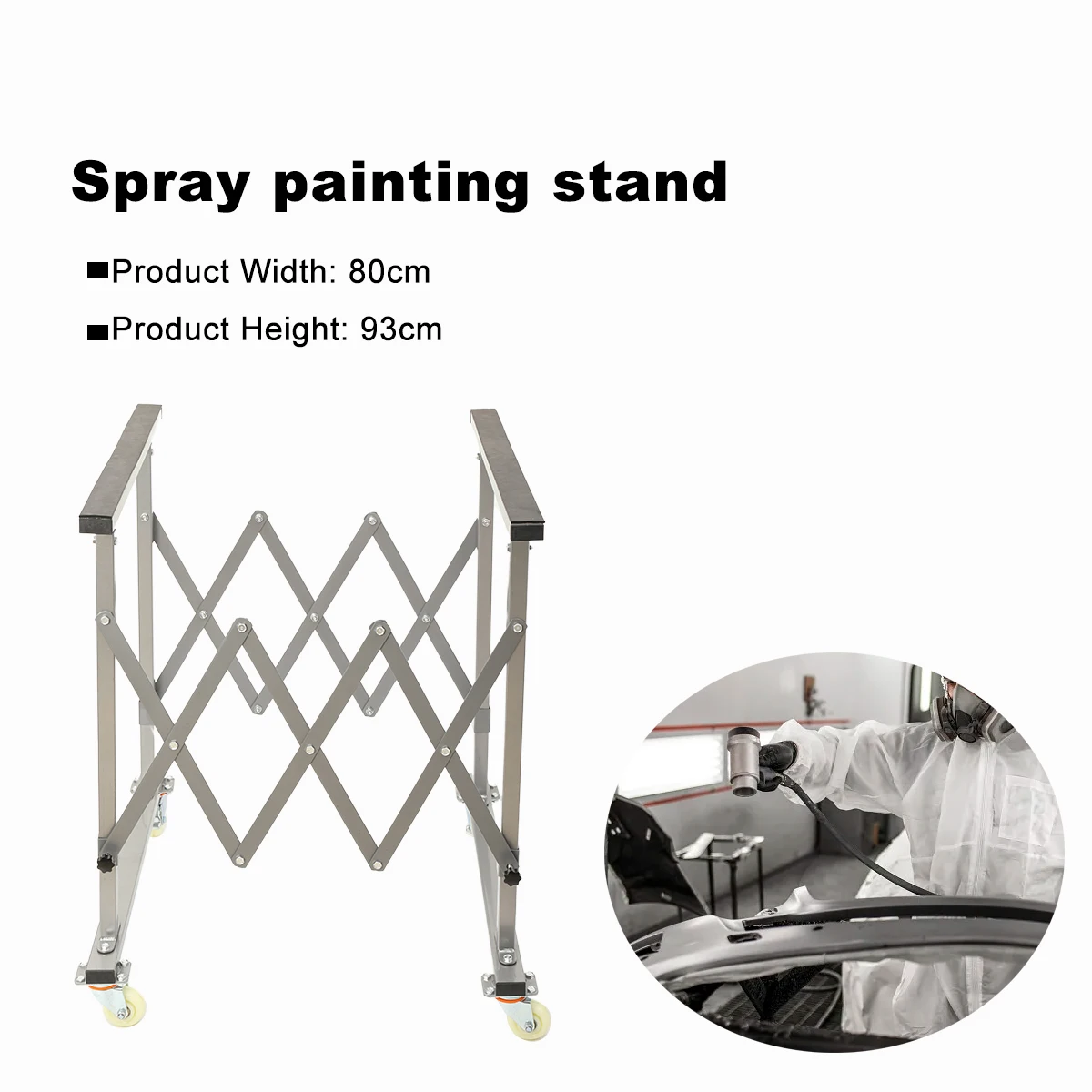 

Mobile Telescopic Universal Paint Stand Adjustable Automotive Panel Paint Rack Spray Paint Rack for Auto Repair