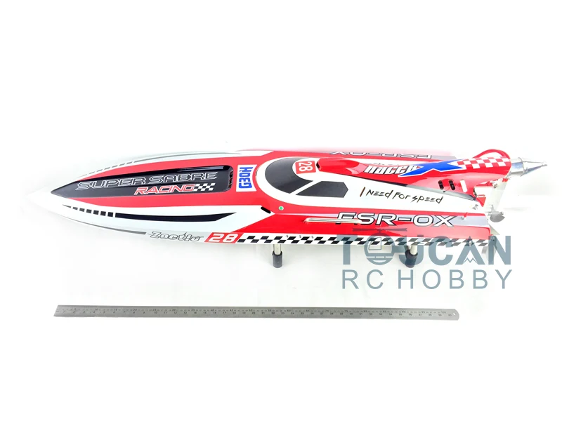 DTRC Toucanhobby G30H 30CC Red Fiber Glass Deep-V Monohull Gasoline ARTR RC Boat No Radio System