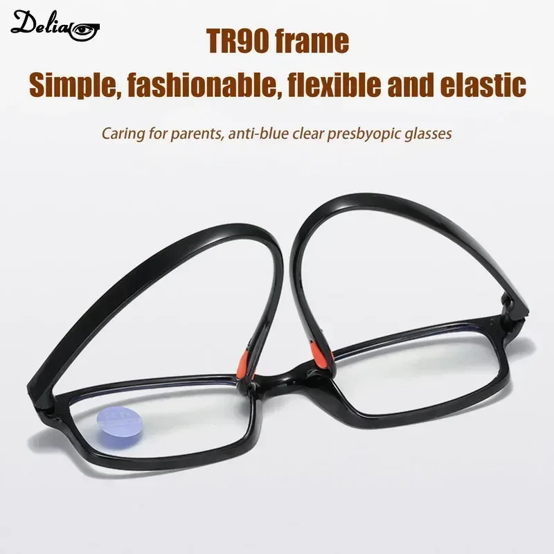 Business Style Reading Glasses Women Men Vision Adjustment Eyeglasses Converted Light Multifocal +1.0 TO+4.0