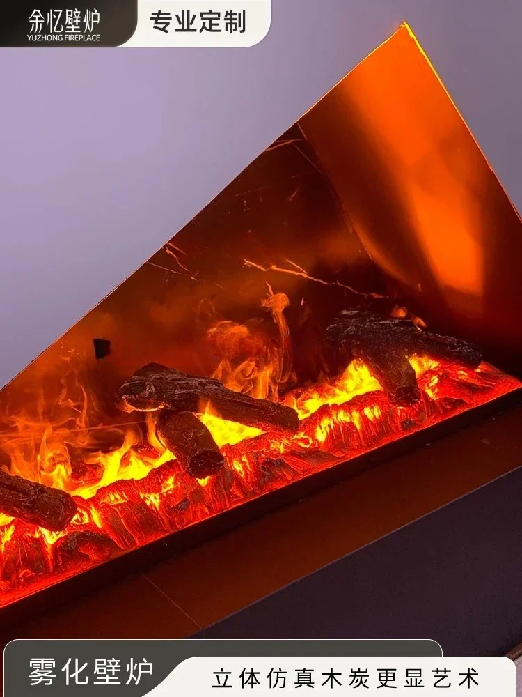 d9  Home Fireplace Embedded Ultra-Thin Decorative Cabinet Electronic Simulated Flame Indoor
