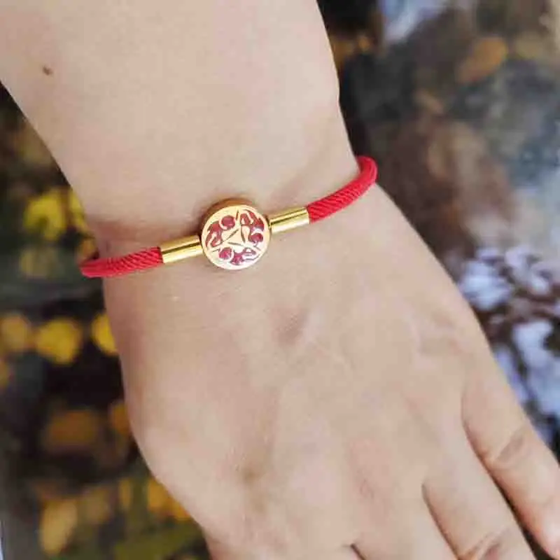Everfast 1pc Custom Blessed Zodiac Rabbit Stainless Steel Screw Charm Red Twist Rope Bracelet Women Girls Birthday Gift
