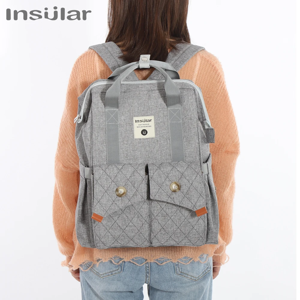 Fashion Baby Diaper Travel Backpack Mummy Maternity Nappy Stroller Bag for Mom Dad with Stroller Straps Changing Pads Wet Bag