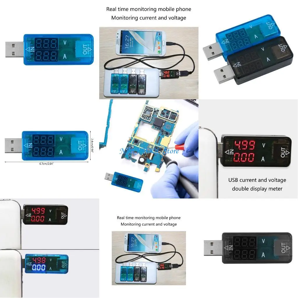 

L8RC USB Digital Multimeter Power Meter 3.2-10V 0-3A Current Meter Mobile Monitor Gauge Voltmeter Ammeter
