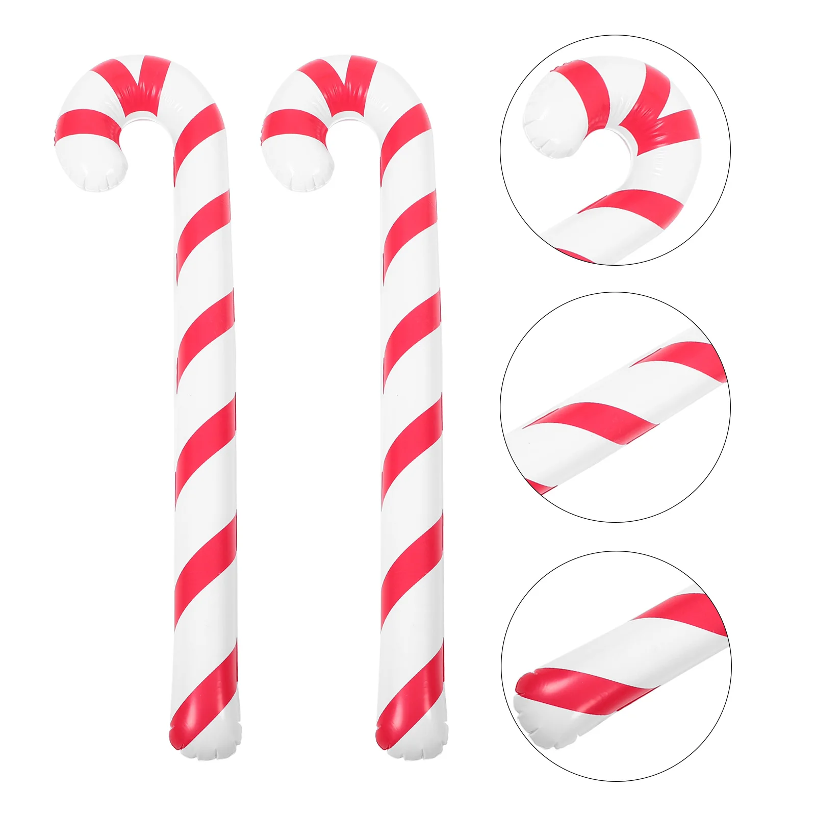

2Pcs Christmas Inflatable Cane Balloons Red White Decorative Xmas Party Supplies Holiday Celebration Balloons