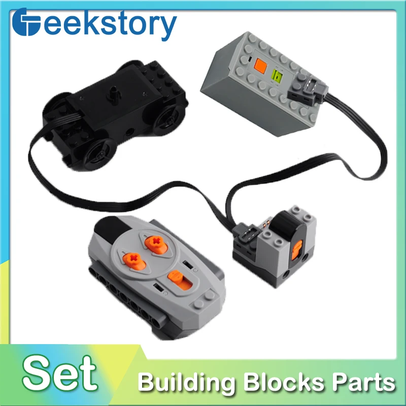 Train Motor MOC Pack Building Blocks 88002 Power Functions Infrared Remote Control Battery Box DIY Bricks For 91994 74784 2871