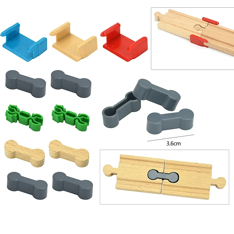 Houten spoorweg connect Fixer Treinspoorset Accessoires Connector Speelgoedhouder Fit Biro Educatief houten spoorspeelgoed