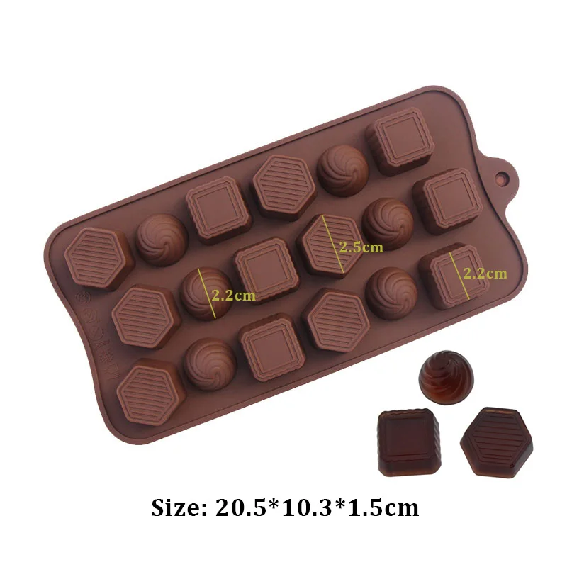 Circle Square Chocolate Mold Handmade Candy Dessert Silicone Mould Baking Tool