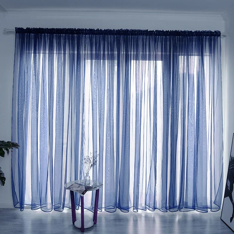 

Colorful Gauze Curtains Wedding Drapes Translucent Curtains for Living Room Household Products Easy To Install Curtains 튤 시어 커튼