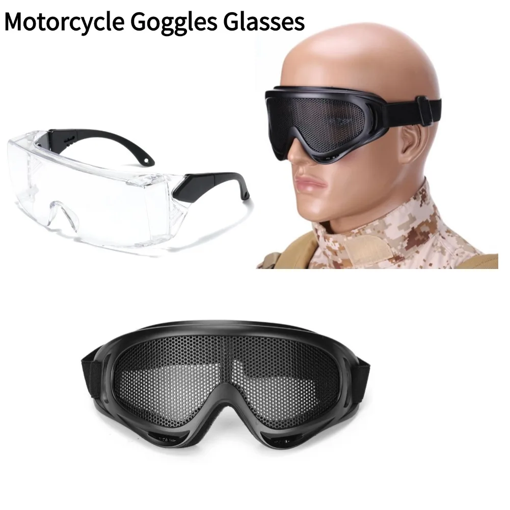 Motorcycle Goggles Glasses Men Women Eye Protect Off-road Cycling Safety Anti Splash Dust Proof Work Lab Eyewear Clear Lens