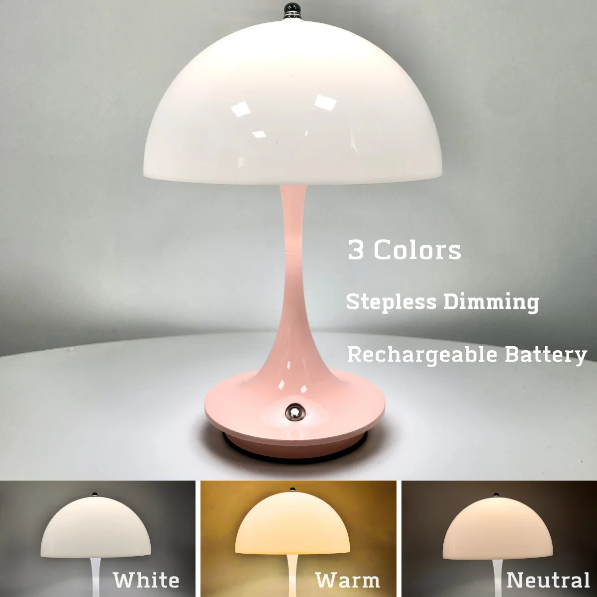 Modern Bedside Mushroom Table Lamp Bedroom USB Rechargeable LED Night Light Room Dining Table Decorative Table Lamp Lighting