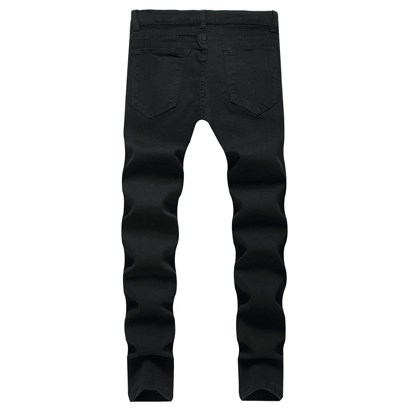 New Men's Casual Digital Printed Black Jeans 2022 Slim Stretch Pencil Pants Mid-Rise Hip Hop Street Wear