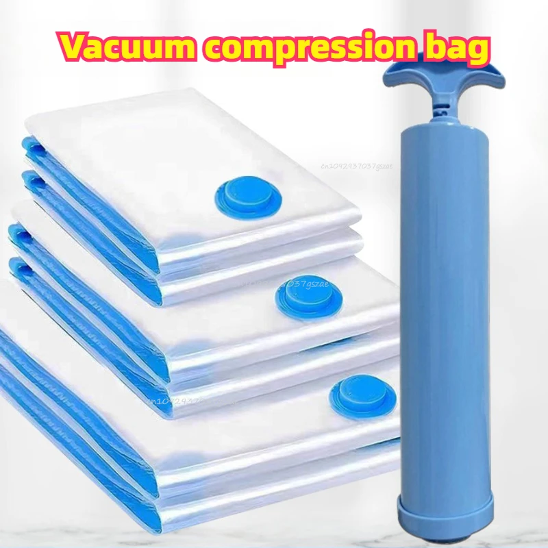 Vakuum-Aufbewahrungsbeutel für Kleidung mit Pumpe, Reise-Essentials, Haushalts-Aufbewahrungs- und Sortierbeutel für Kleidung, Bettdecken und Decken