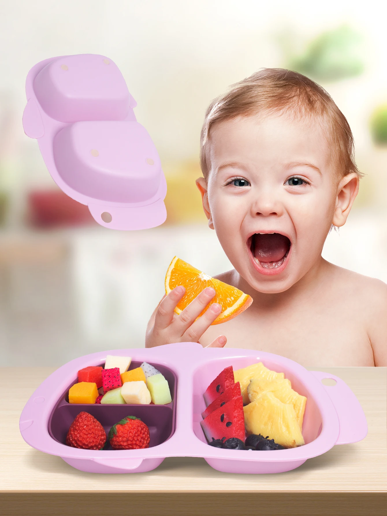 

Специальное предложение! Детская тарелка для еды «Клоун-рыба»: съемный разделенный набор посуды для детского питания с крышкой и перегородкой.