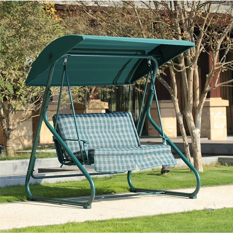Comfort Wholesale Bedroom Terrace Swing Wholesale Outdoor Porch Swing Metal Outdoor Furniture Modern 1 Set Green Iron Swing