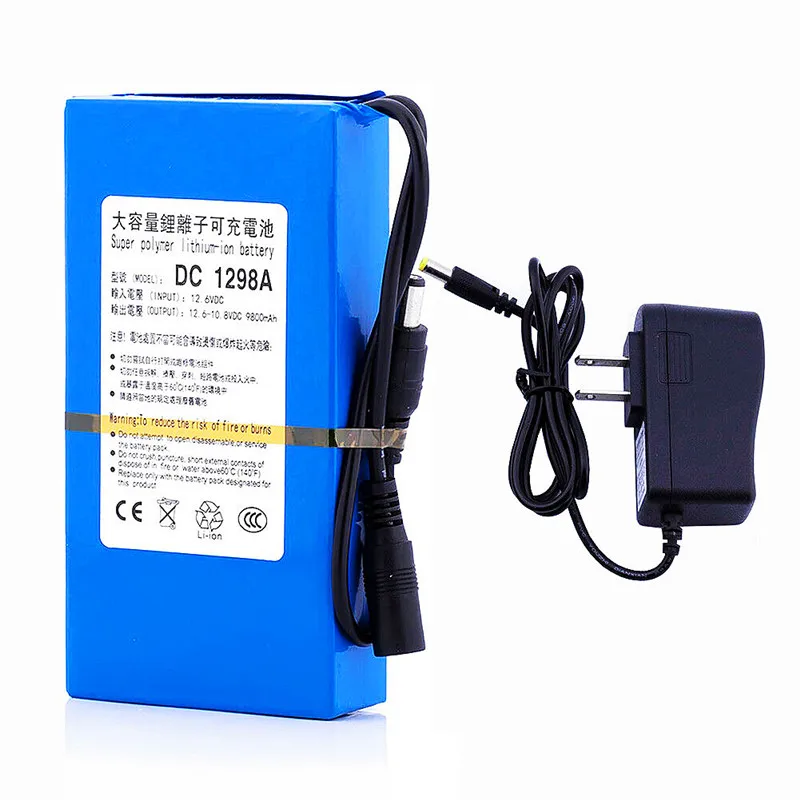 

DC12V 9800mAh Rechargeable Portable Lithium Polymer Battery Pack for CCTV Camera Wireless Transmitter DC1298A 12v Battery