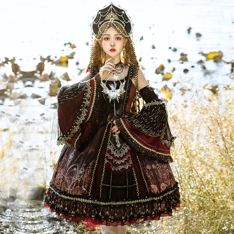 

Лолита, оригинальное новое чайное платье для девочек JSK, классическое элегантное платье принцессы Лолиты в стиле ретро