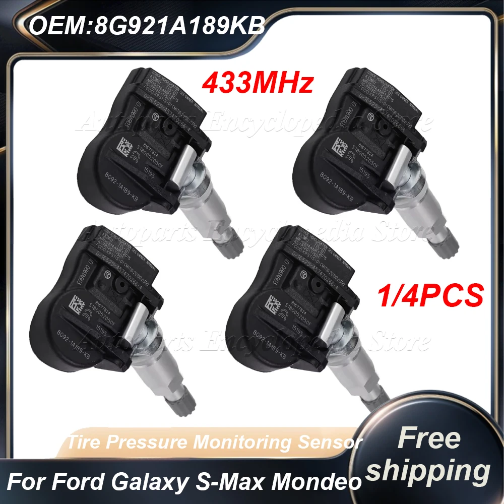 

8G921A189KB Система контроля давления в шинах Датчик TPMS 8G92-1A189-KB 433 МГц Новый для Ford Galaxy S-Max Mondeo