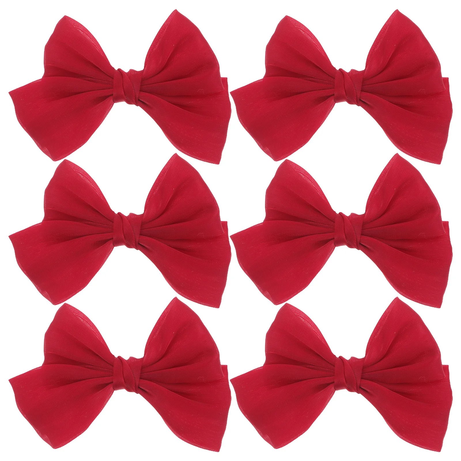 6 قطع من مشابك الشعر المصنوعة من الحرير الناعم على شكل فيونكة للارتداء اليومي وإكسسوارات الشعر للحفلات