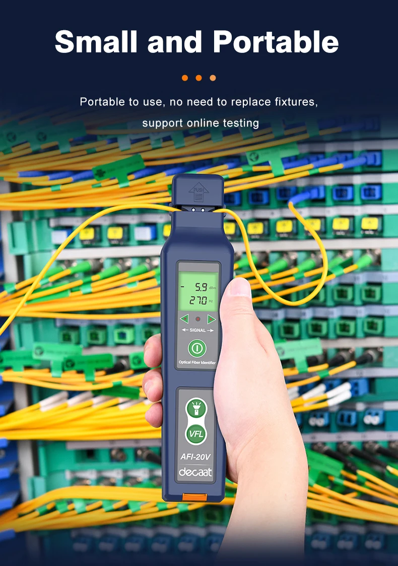Orientek TFI-40V TFI-45 معرف الألياف الضوئية + ضوء VFL + LED، كاشف معرف الألياف الحية OFI
