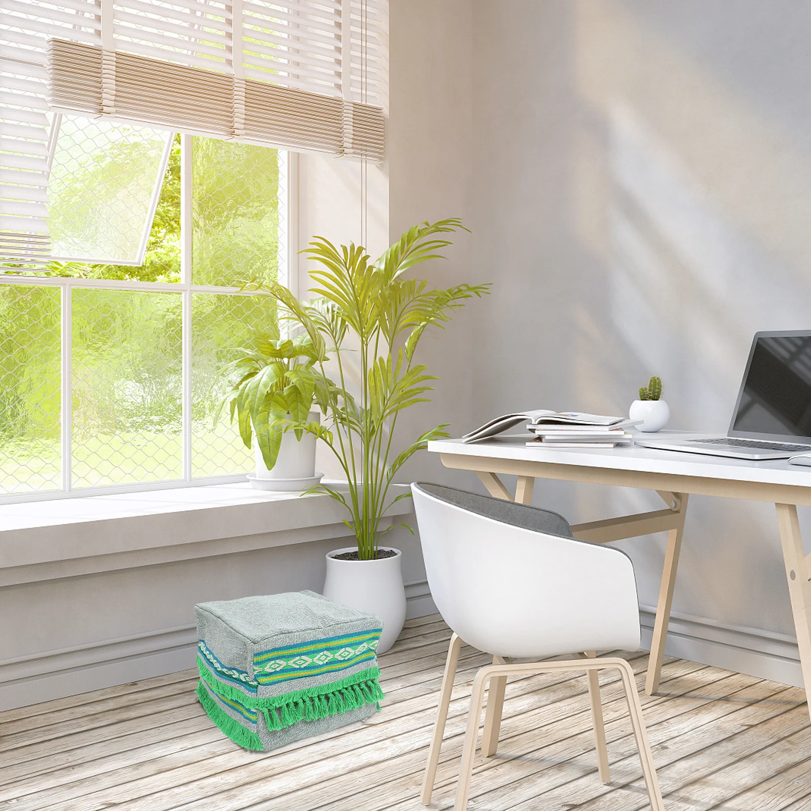 

Foot Rest Stool Cotton Linen Detachable Washable Cover Exquisite Craftsmanship Comfortable Practical Multifunctional