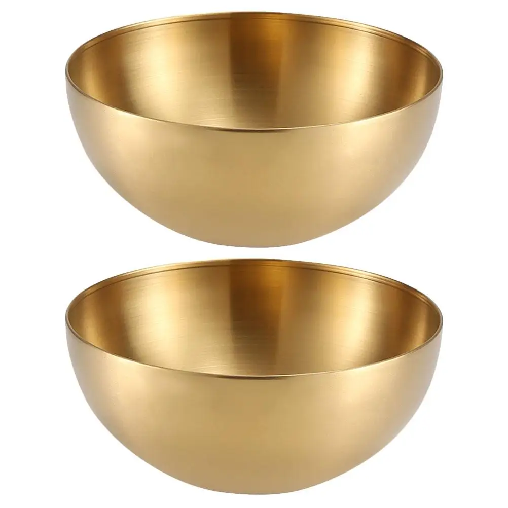 

2 Pcs Stainless Steel Salad Bowl Mixing Bowls Multipurpose Daily Use Serving Toddler
