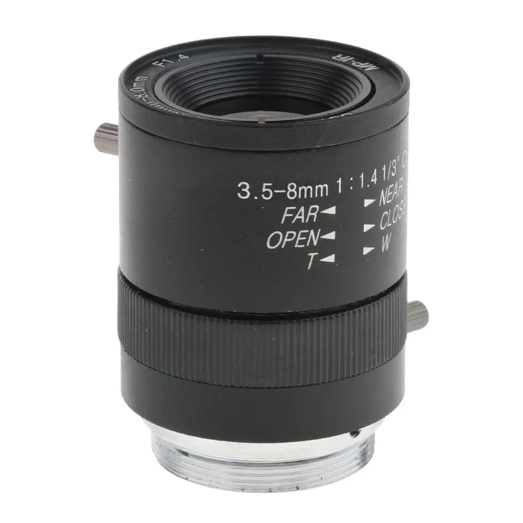 3.5MM-8mm 3MP F1.4 (ล้านพิกเซล) varifocal เลนส์กล้องถ่ายรูป CS mount คู่มือ