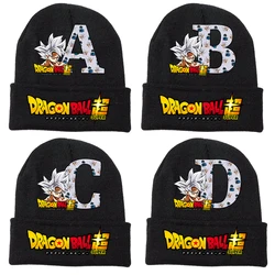 Dragon Ball Super Goku Boys Black Knitted Hats Headgear Printed Letter Winter Cute Children Woolen Cap Cartoon Anime Kids Gifts