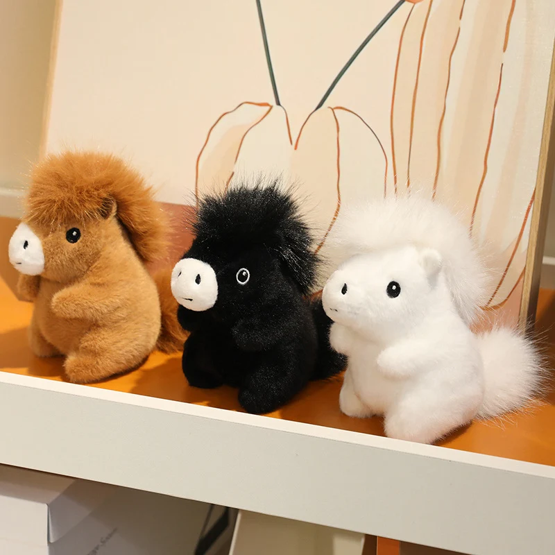 Schattig mollig klein paard pluche pop zacht gevuld baby palm huisdier desktop decor nieuwjaar mascotte 2026 vrij nieuw babyspeelgoed