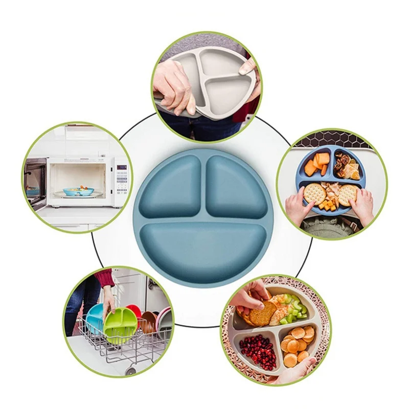 8PCS BPA Free Silicone Baby Feeding Set Suction Bowl Plate Straw Cup Spoon Fork Bib Kids Tableware for Children Toddlers image 2