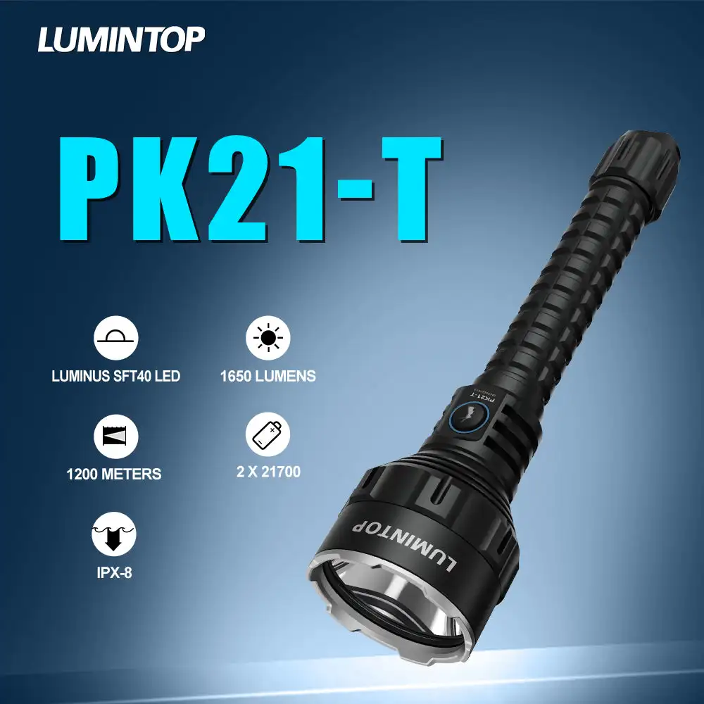 ไฟฉาย LED กลางแจ้ง1650ลูเมน PK21-T เรืองแสง