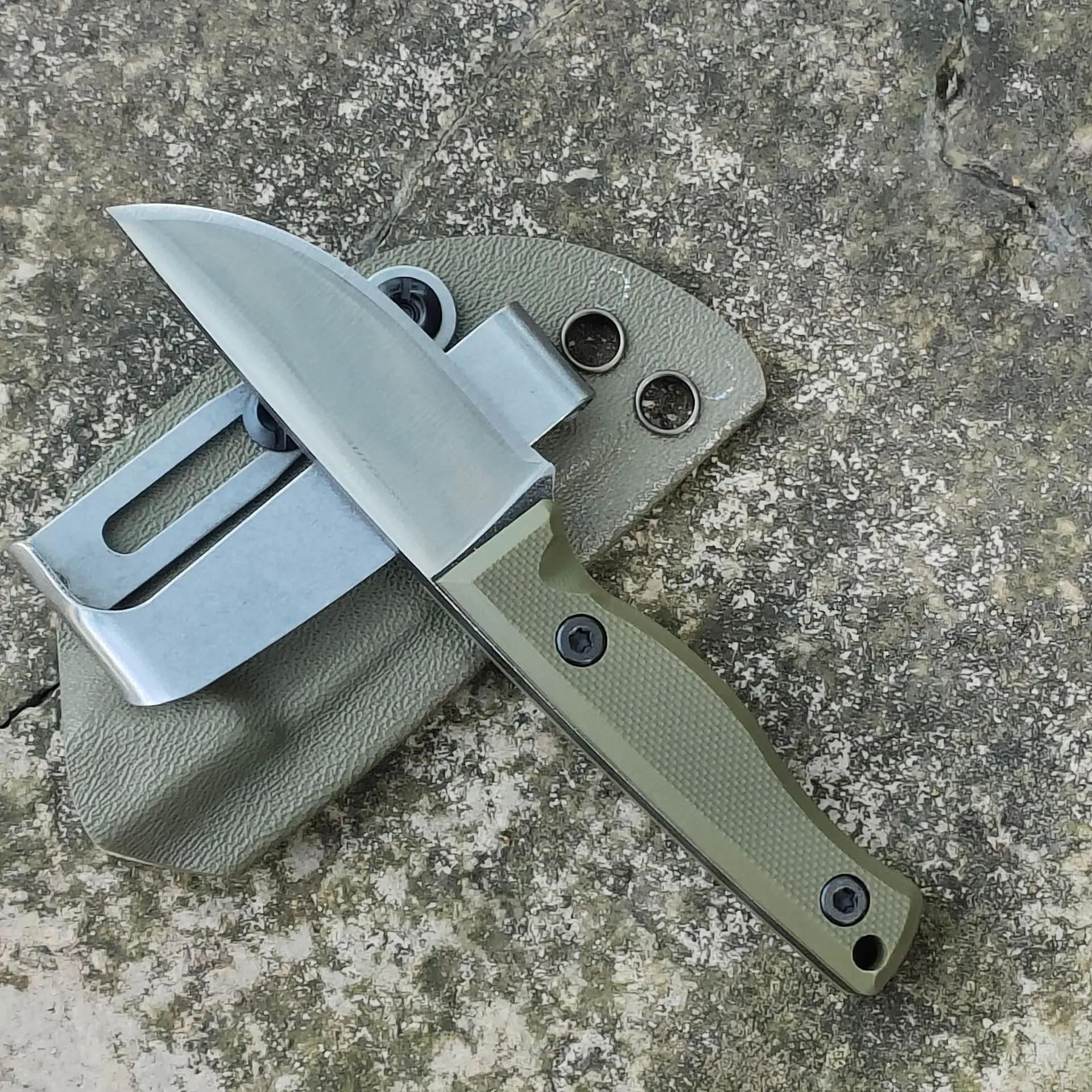 2025 جديد G10 مقبض التخييم في الهواء الطلق بقاء شفرة مثبتة سكين مستقيم 420 الفولاذ المقاوم للصدأ سكاكين الرقبة الحادة مع غمد كيديكس