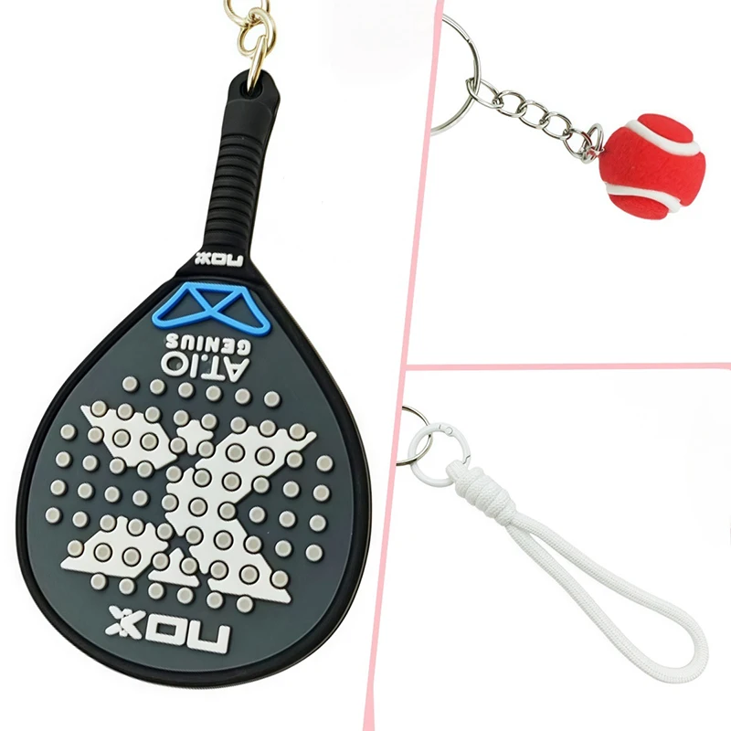 سلسلة مفاتيح Nox، مجموعة لطيفة لمضرب التنس، إكسسوارات عصرية رياضية، هدية مثالية لعشاق الرياضة #3