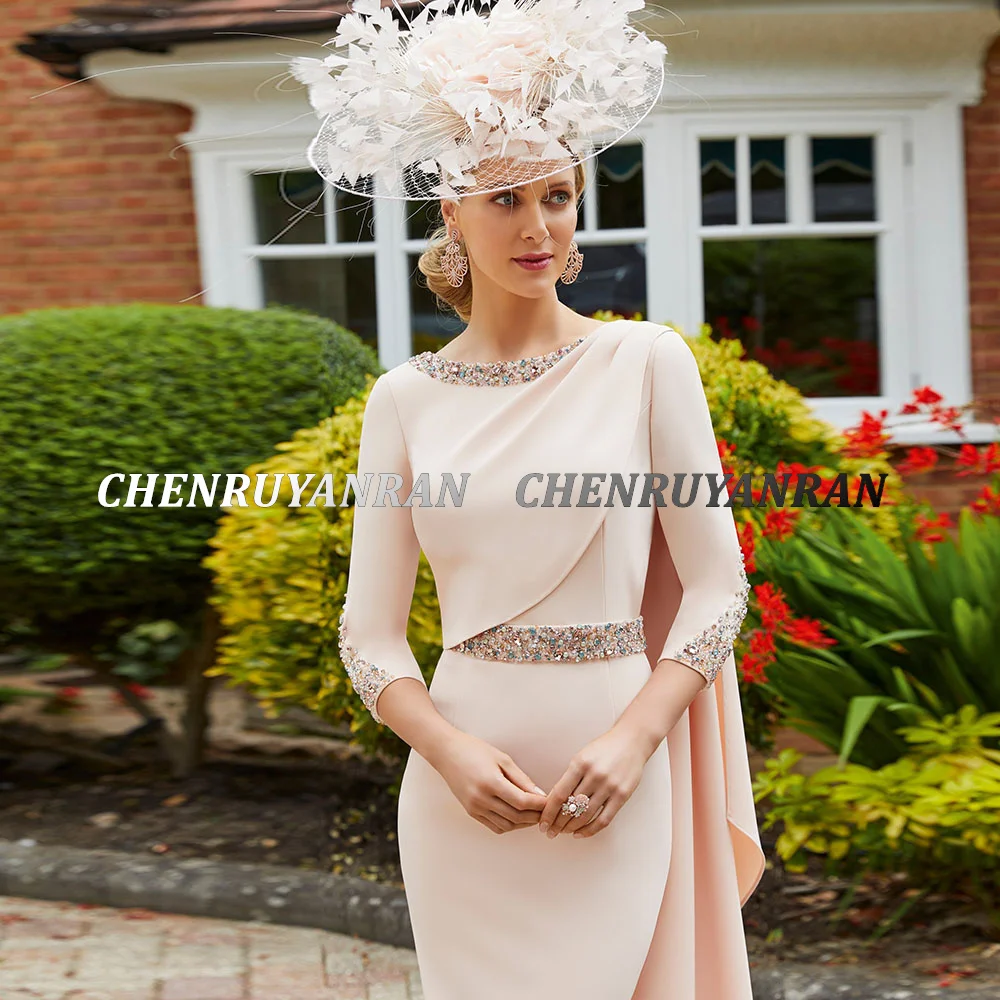 Elegante vestido na altura do joelho feminino, bainha luxuosa com contas, mãe da noiva, vestido de convidado, festa de casamento, 2023