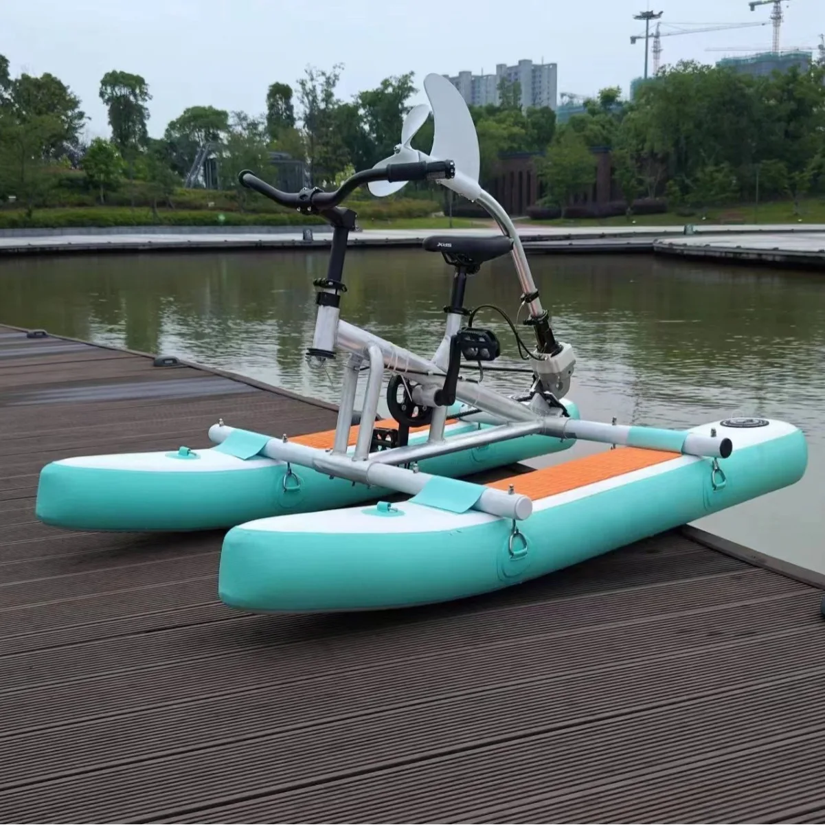 Children's style Inflatable High quality PVC single bike leisure water pedal boats for sale