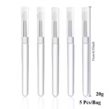 5pcs/bag Nail Art Silicone Stick Magic Mirror Powder Applicator Stick Rub Powder Glitter Eyeshadow Portable Silicone Lip Brush - AliExpress 