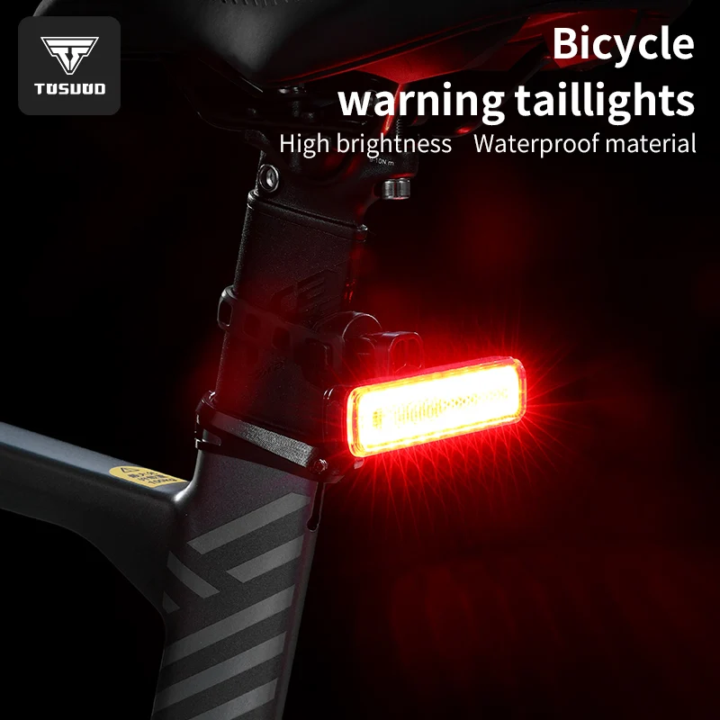 TOSUOD Bicycle lights, taillights, road bikes, wind warning lights, waterproof charging lights, bike equipment