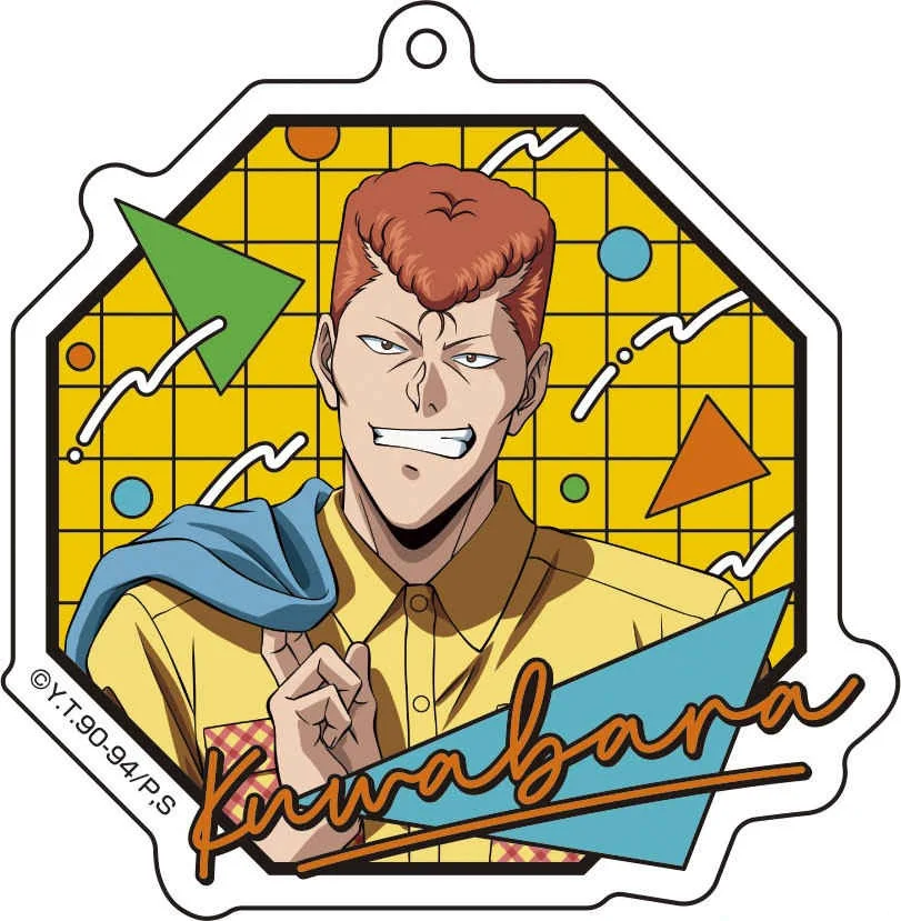 Charm Anime Fans Gifts Yu Yu Hakusho Acrylic Keychain Assembly HD Characte Hiei Kurama Yuusuke Urameshi Ornaments About 6cm