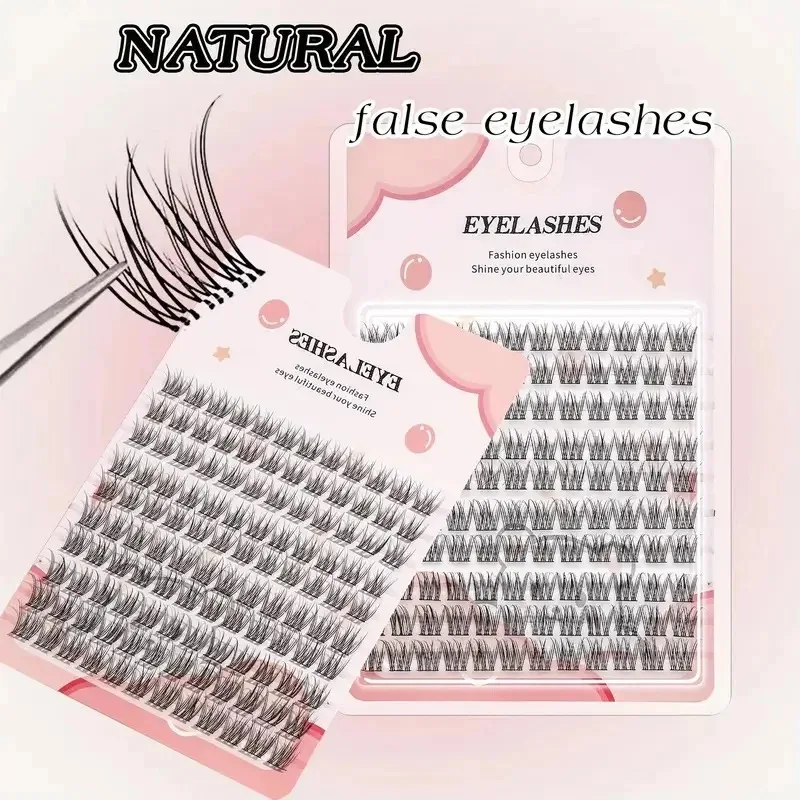Beginner-Friendly DIY Fish Tail False Eyelashes Kit Reusable Individual Eyelash Extensions Easy-to-Apply for Daily Makeup