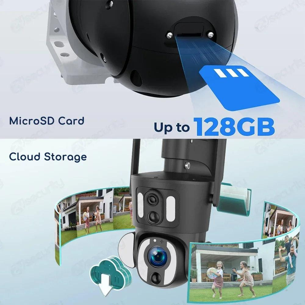 Cámara de seguridad Solar de 5MP, lente Dual, Zoom óptico 10X, seguimiento automático Ai, cámara IP PTZ, WiFi/4G LTE, cámaras de vigilancia con tarjeta Sim