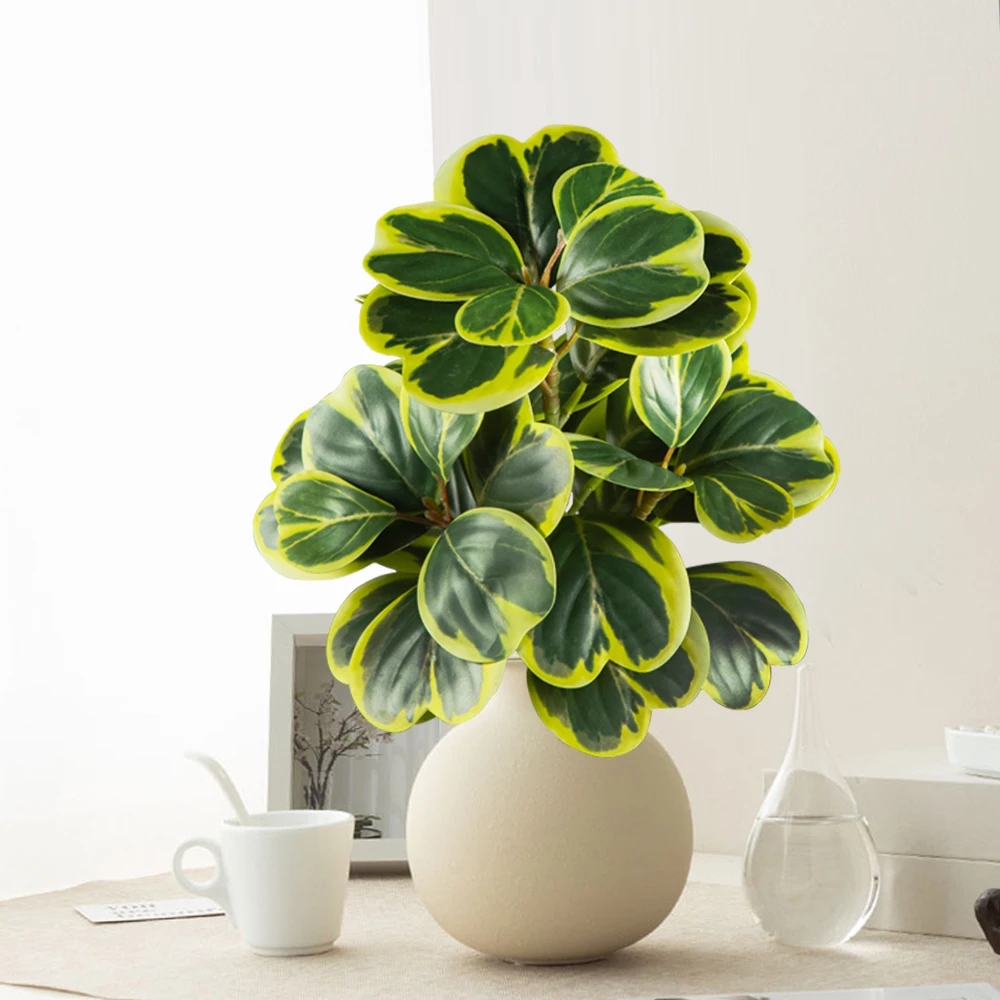 20-37cm Künstlicher Ficus-Baum, Künstlicher Eichenbaum, Tropische Geigenfeige, Plastik-Banyan-Zweig für Heim, Schreibtisch, Geschäft, Hochzeitsdekoration – Detail 6