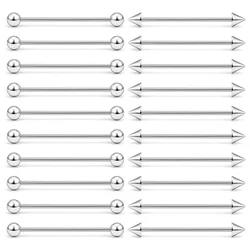 20Pcs Surgical Steel Industrial Barbell Earring Cartilage Helix Bar Body Piercing Jewelry for Women Men 28-40MM