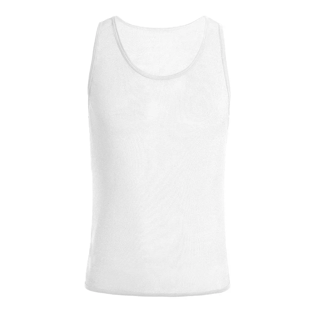 Athletic Undershirt For Men See Through Mesh Shine Design Fitness Tank Vest Perfect For Fall Spring Summer Or Winter